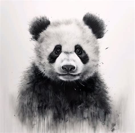 Drawing sketch of panda stock photo. Image of element - 293388060