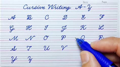 How to write English capital letters | Cursive writing A to Z | Cursive handwriting practice ...