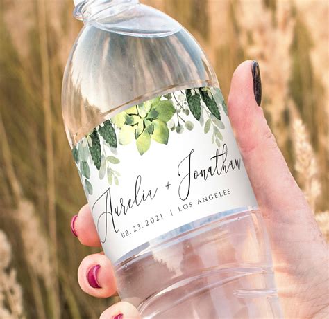 Succulent Wedding Water Bottle Label Template Wedding Water - Etsy ...