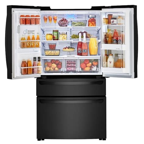 LG InstaView Smart Wi-Fi Enabled 22.5-cu ft 4-Door Counter-depth French Door Refrigerator with ...