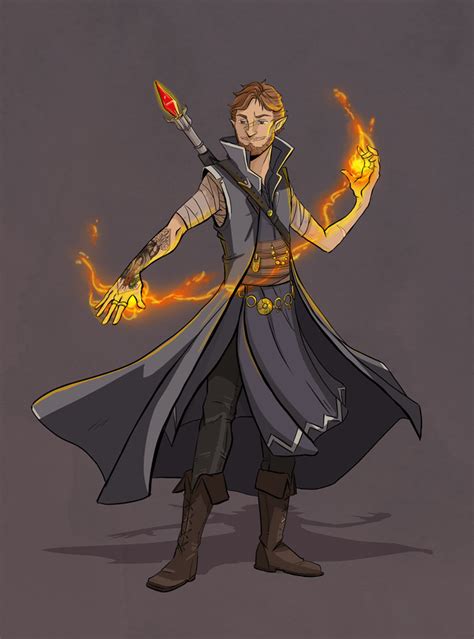 [ART] Commission Zarnof The Half -Elf Sorcerer : r/DnD