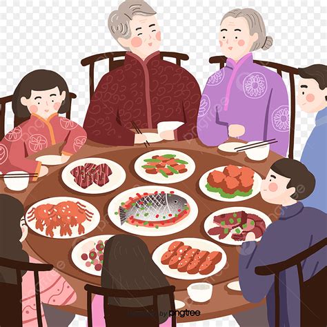 Family Dining PNG Picture, The Cartoon Family Dining Scene, Cartoon ...