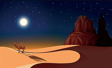 A Desert At Night Graphic Clip Art Vector, Graphic, Clip, Art PNG and ...