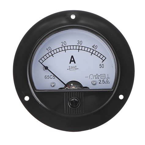 62C2 Round Analog Amp Panel Meter Current Ammeter DC 0-50A With Shunt ...