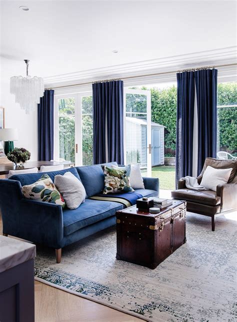 Hamptons style living room, Navy living rooms, Hampton style living room