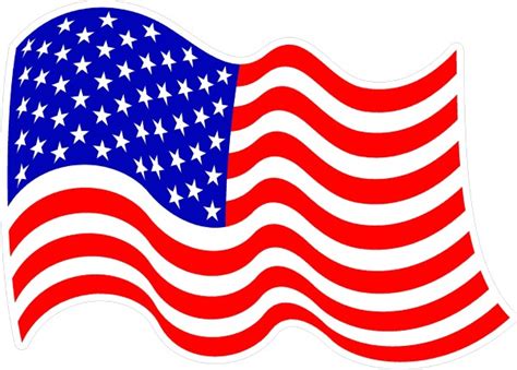 WAVING AMERICAN FLAG DECAL / STICKER 31