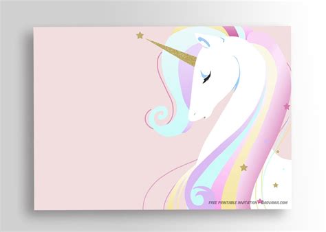 FREE Printable Unicorn Birthday Invitation Template | Bagvania