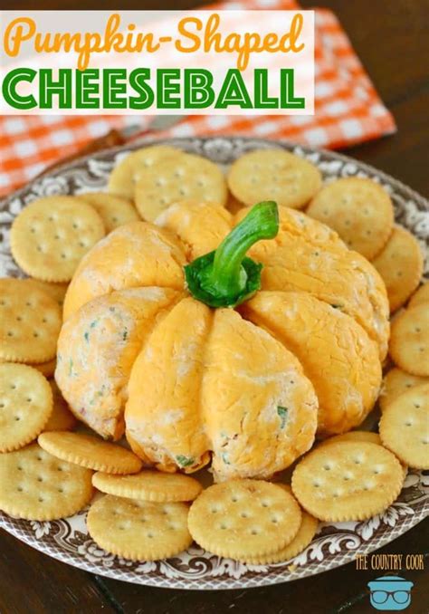 Pumpkin-Shaped Cheeseball - The Country Cook