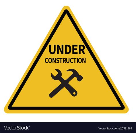 Under construction triangular warning sign Vector Image