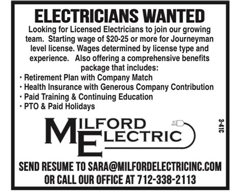 Milford Electric Inc Employment