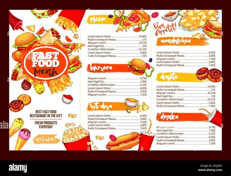 Menu prices hamburger Stock Vector Images - Alamy