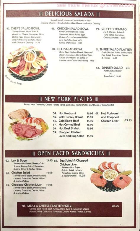 Menu at New York Deli restaurant, Torrance, Sepulveda Blvd #4335