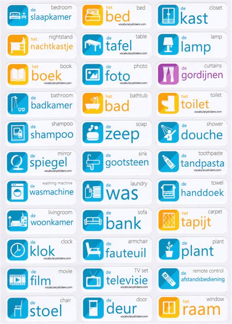 Dutch Language Stickers – VocabularyStickers™