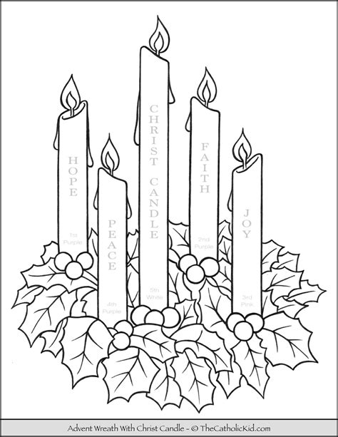 Advent Wreath Coloring Page With Candle Names & Meanings ...