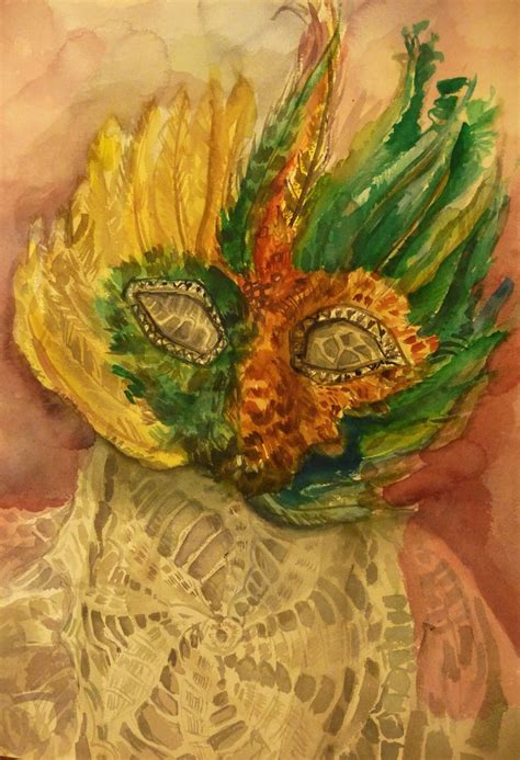 Original Water Color Painting of a Mardi Gras Mask, Large Watercolor ...