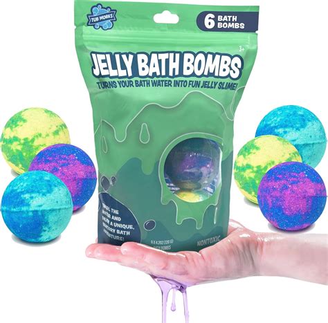 Tub Works Jelly Bath Slime Bombs 6 Pack, Bath Bombs Turn Water Into ...