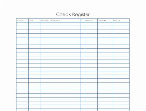 Free Check Register Template Excel ~ Excel Templates