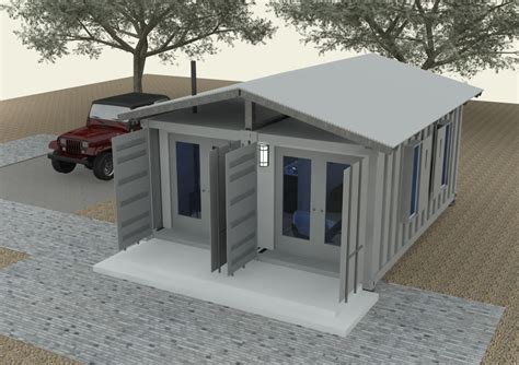 2x20-foot-container-house-v2 Exterior Open – TinyHouseDesign