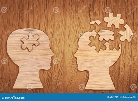 Human Head Silhouette, Mental Health Symbol. Puzzle. Stock Image - Image of health, creativity ...