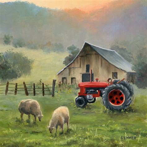 Farm Painting Country House Original Barn Landscape Art Rural Life ...