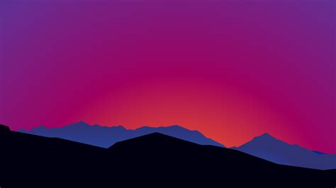 mountain landscape sunset minimalist 15k iMac Wallpaper Download ...