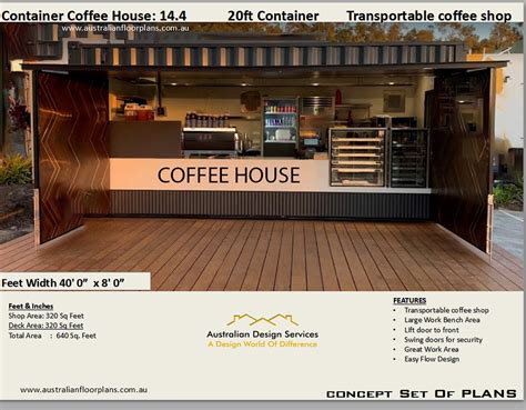 Shipping Container Coffee House Plans Transportable Container Coffee ...