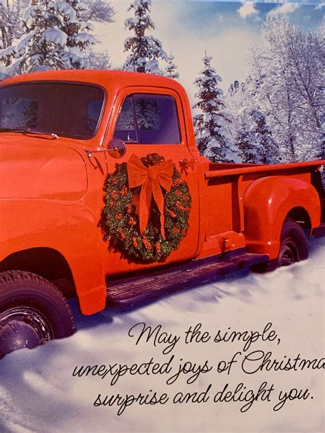 Vintage Christmas Card Set Red Truck Christmas Cards Snow - Etsy