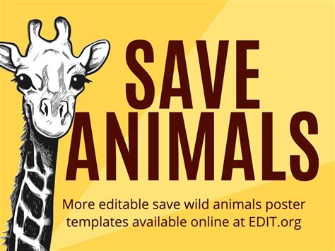 Customize save animals poster templates