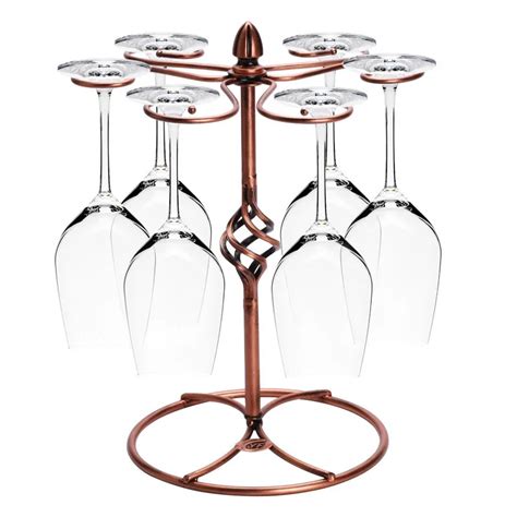 metal copper barware storage goblet cup rack racks hanging wine glass decorations holder bar ...