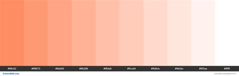 Tints X11 color Coral #FF7F50 hex | Coral colour palette, Color palette pink, Orange color palettes