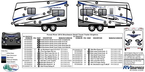 2014 Forest River Shockwave Small Travel Trailer Decals and Replacement Graphics - RV Graphics Store