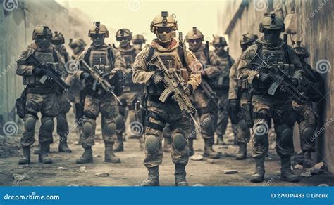 Military Special Forces on a Mission Stock Illustration - Illustration ...