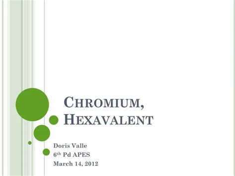 PPT - Chromium, Hexavalent PowerPoint Presentation, free download - ID ...