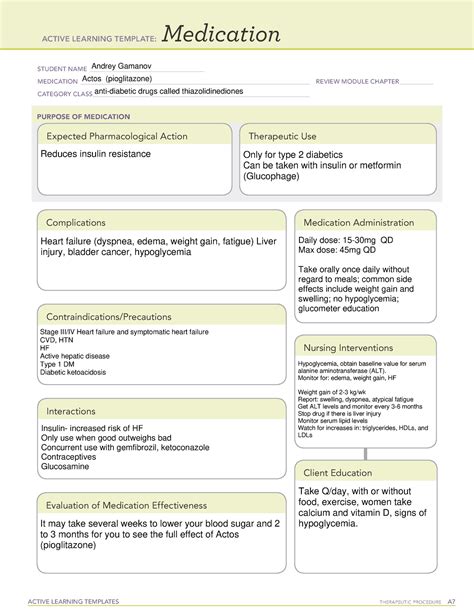 Actos - medication - ####### ACTIVE LEARNING TEMPLATES THERAPEUTIC ...