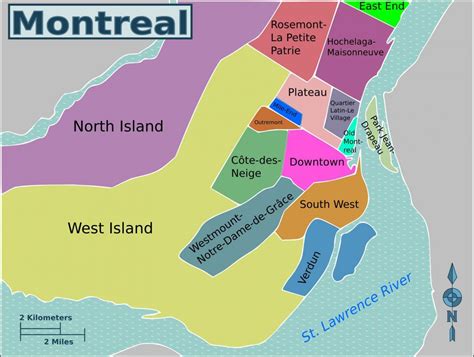 Map of Montreal neighborhood: surrounding area and suburbs of Montreal