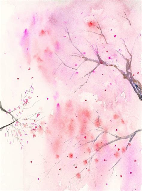 Watercolor Cherry Blossom Wallpapers - Top Free Watercolor Cherry ...