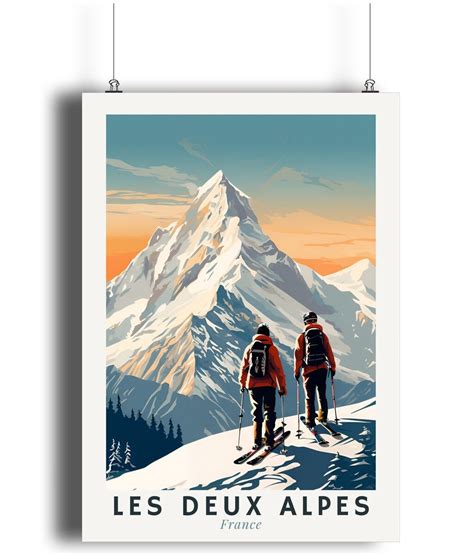 Les Deux Alpes Ski Resort Travel Poster Alpine Wall Art - Etsy | Alpine resorts, Resort, Travel ...