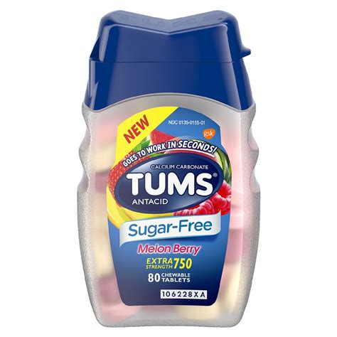 Tums Sugar-Free Extra Strength 750 Antacid Chewable Tablets Melon Berry | Walgreens