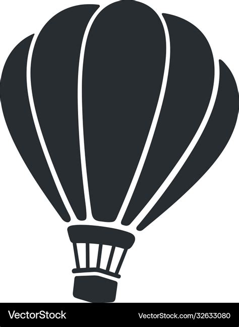 Silhouette hot air balloon Royalty Free Vector Image