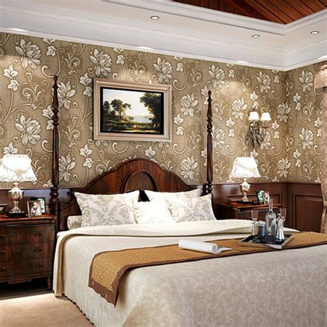 10M 3D Flower Pattern Wallpaper for Bedroom Living Room Decor Brown - Walmart.com - Walmart.com