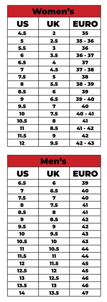 Finn Comfort Size Chart - Dardano's Shoes