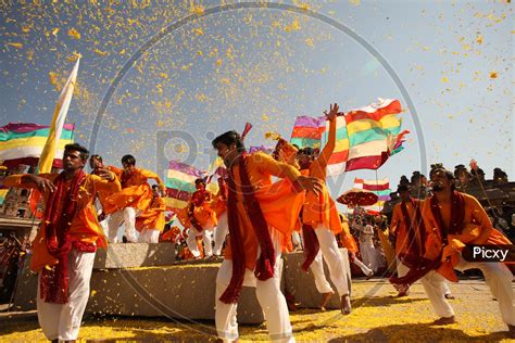 Image of People Celebrating Local Festival in an Ancient Temple ...