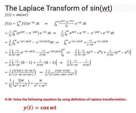 Solved The Laplace Transform of sin(wt) 1 ejut - * -00 | Chegg.com