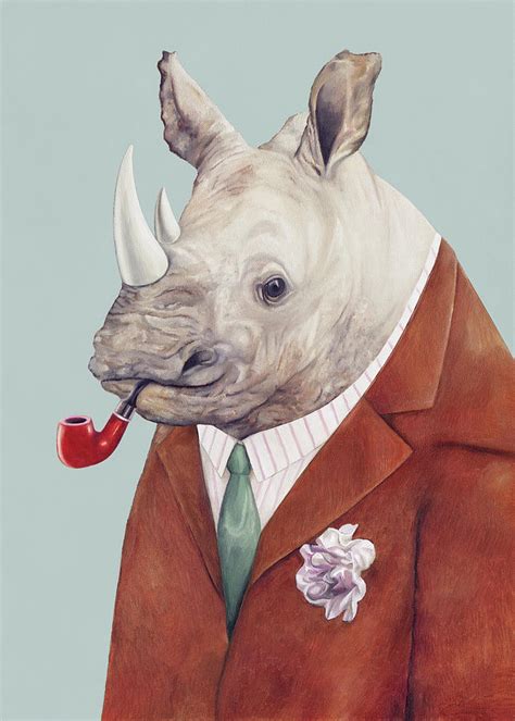 Rhinoceros Painting by Animal Crew - Fine Art America