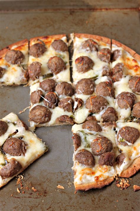 National Junk Food Day | Spicy Pizza Bianca with Meatballs