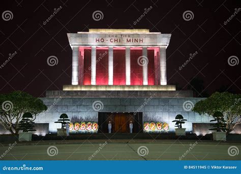 The Mausoleum of Ho Chi Minh in Night Illumination Close Up Editorial Image - Image of minh ...