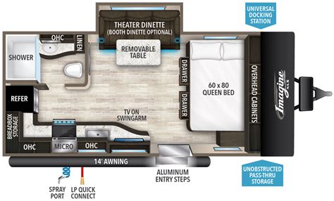 17MKE | Grand Design | Travel trailer floor plans, Small travel trailers, Lightweight travel ...