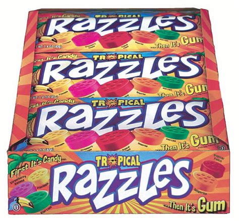 Razzles Tropical 1.4oz pack or 24ct box — Sweeties Candy of Arizona