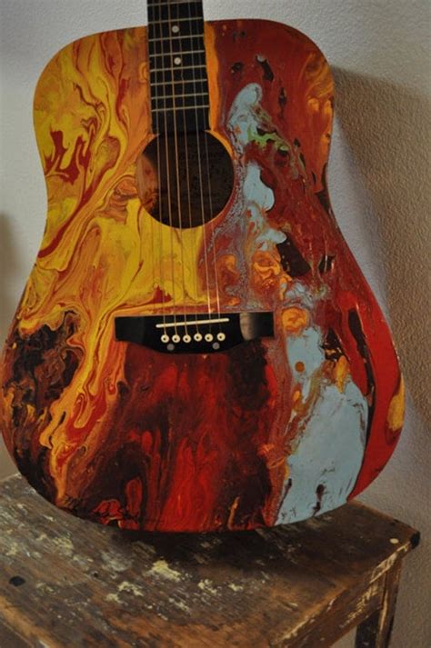 Abstract Painted Guitar Music And Art Come From the Soul