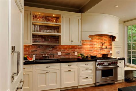 20++ Brick Backsplash White Cabinets - HOMYHOMEE